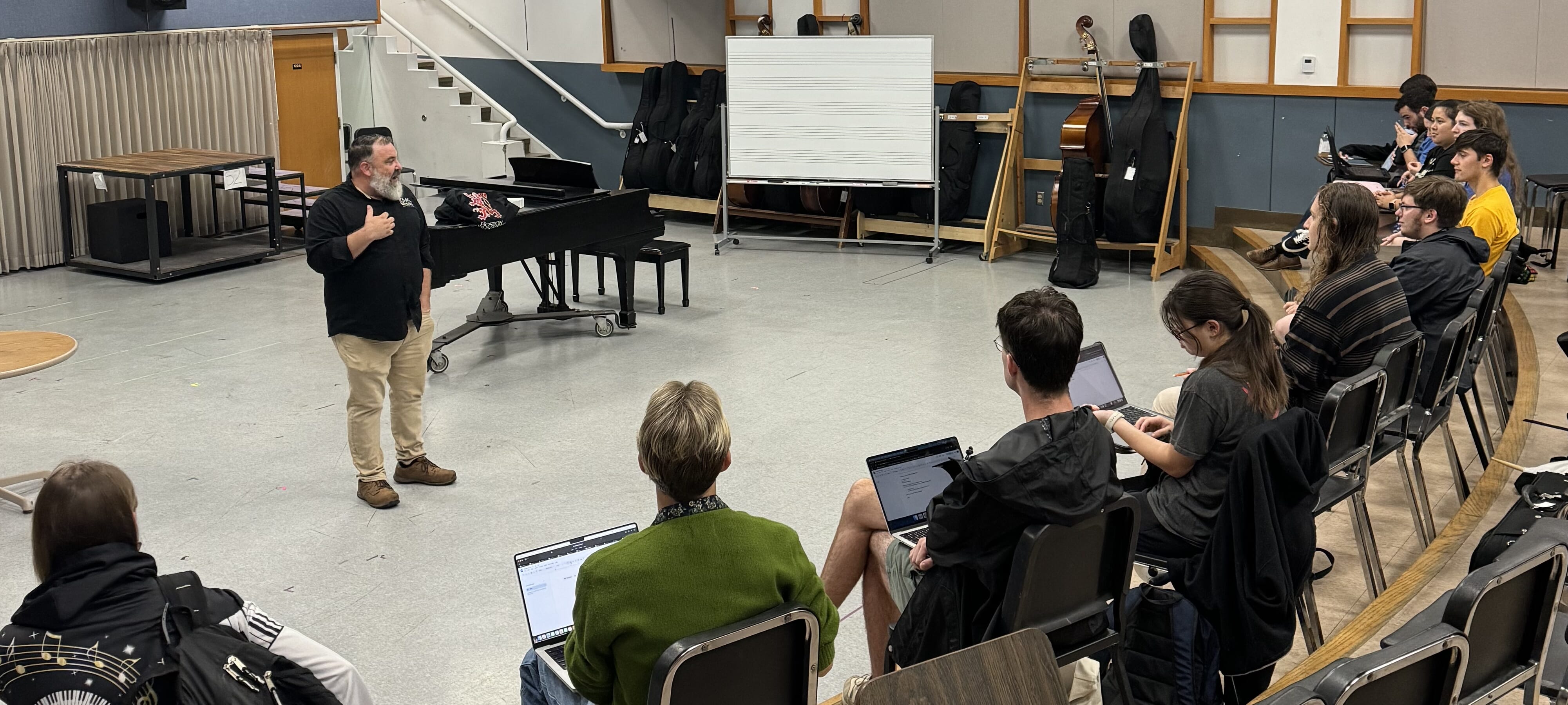 Student playing instrument